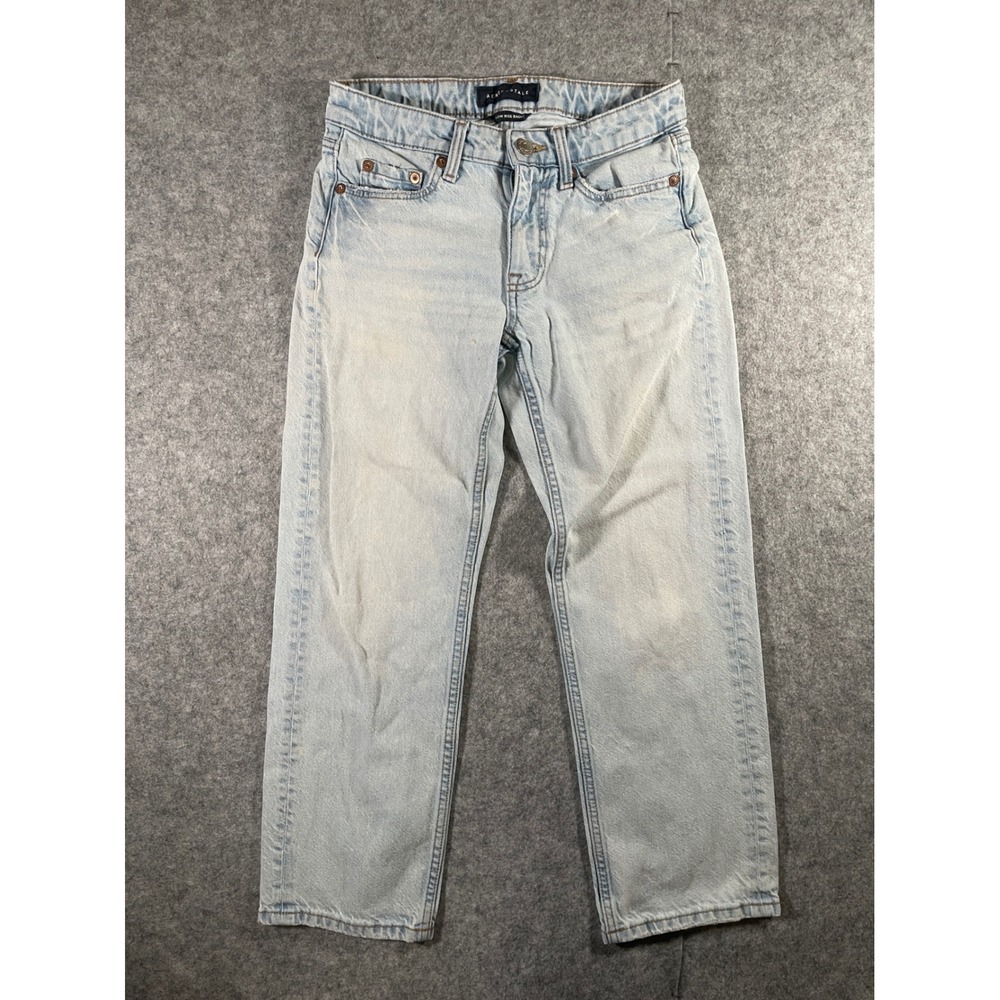 Aeropostale Low Rise Baggy Jeans Light Wash Denim Relaxed Fit Size 000 26x25